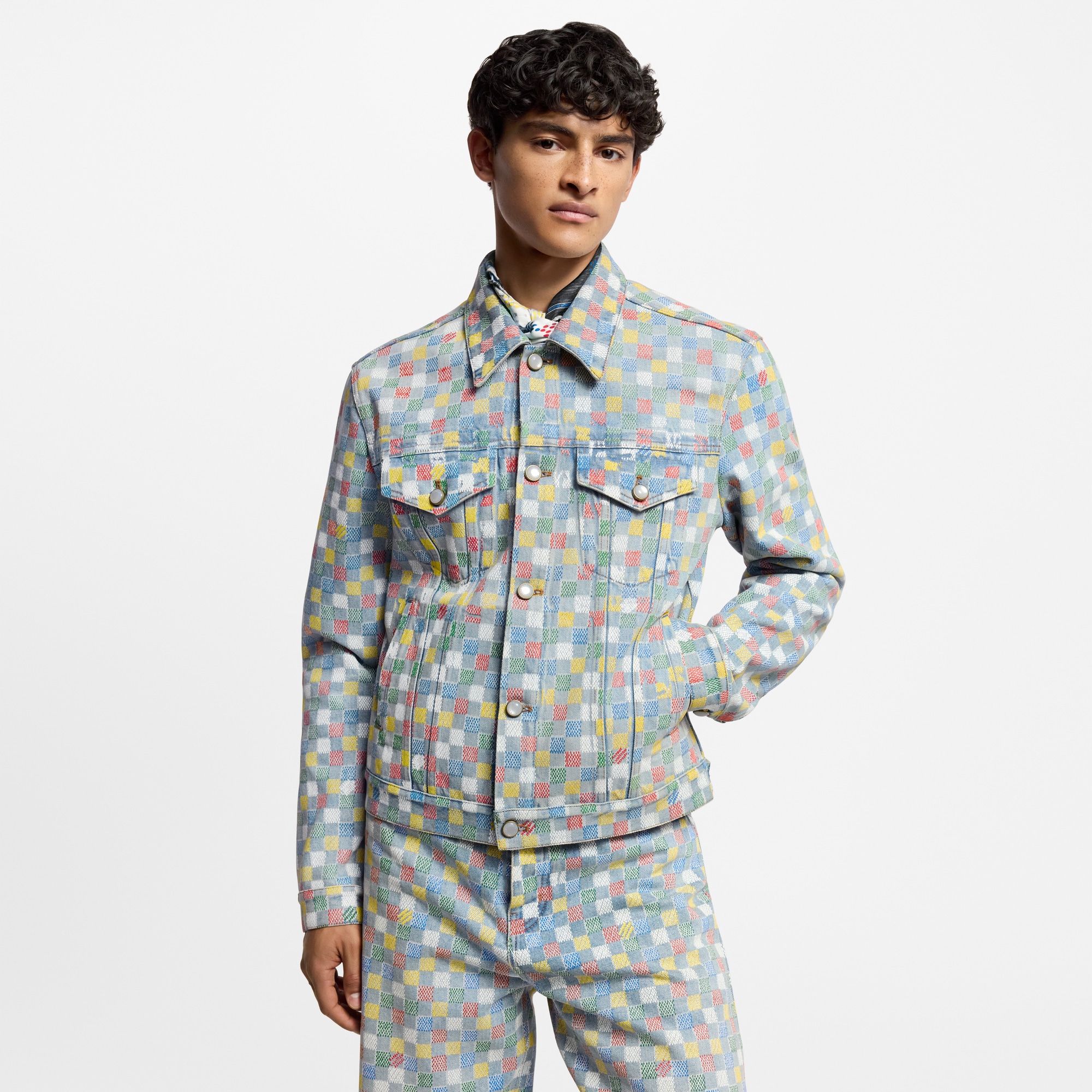 ジャケット・アウター Louis Vuitton Damier Denim Jacket Damier Classic Denim Jacket - Men - Ready-to-Wear | LOUIS